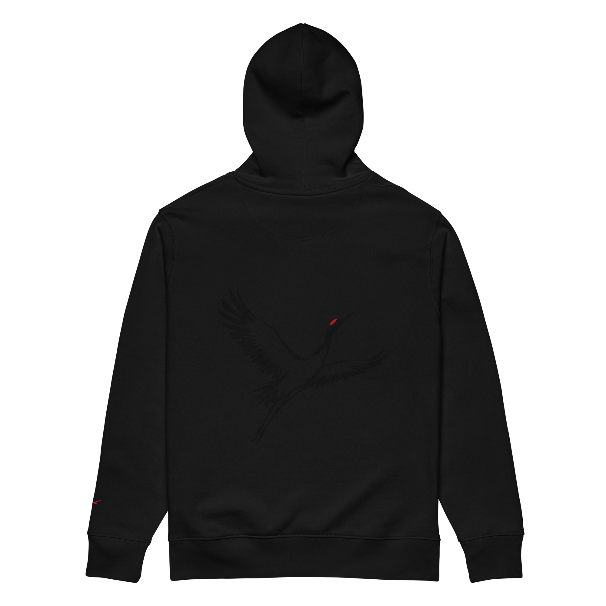 Kranich Hoodie Schwarz/Weiß