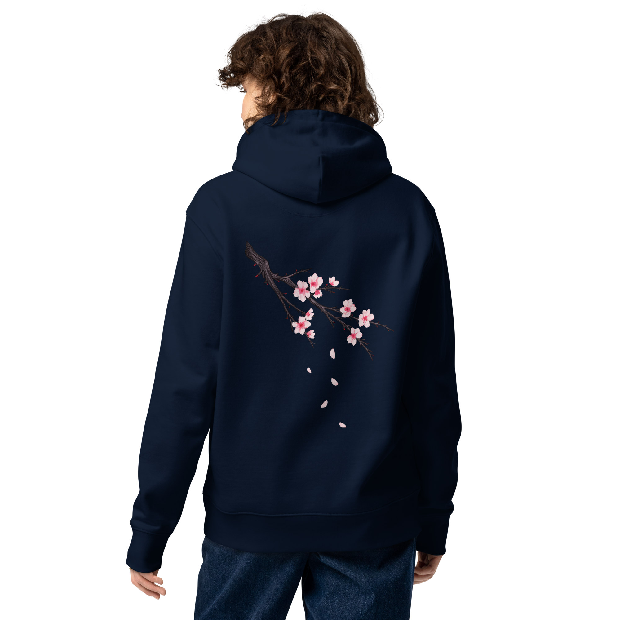 Sakura Hoodie Backprint Schwarz/Navy