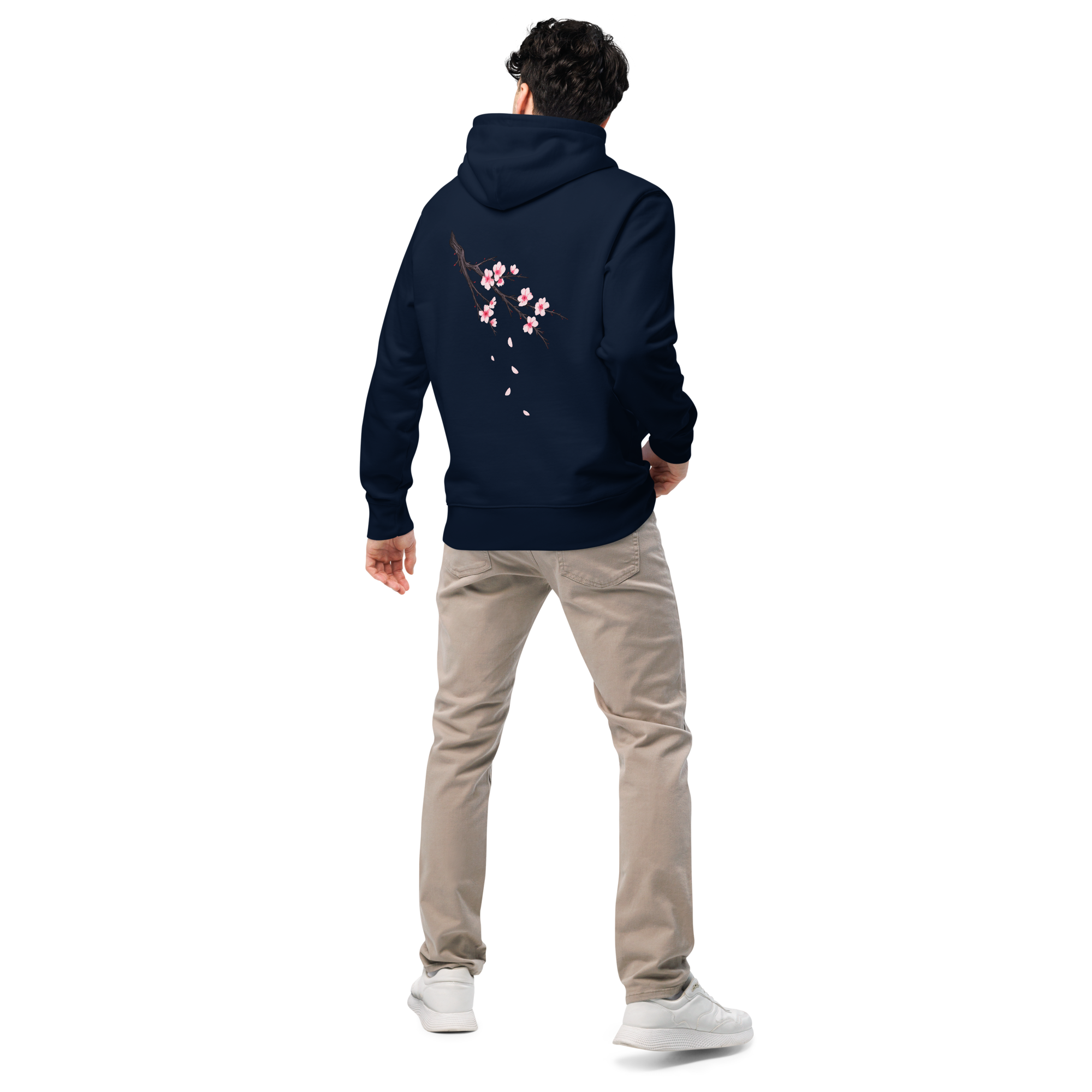 Sakura Hoodie Backprint Schwarz/Navy