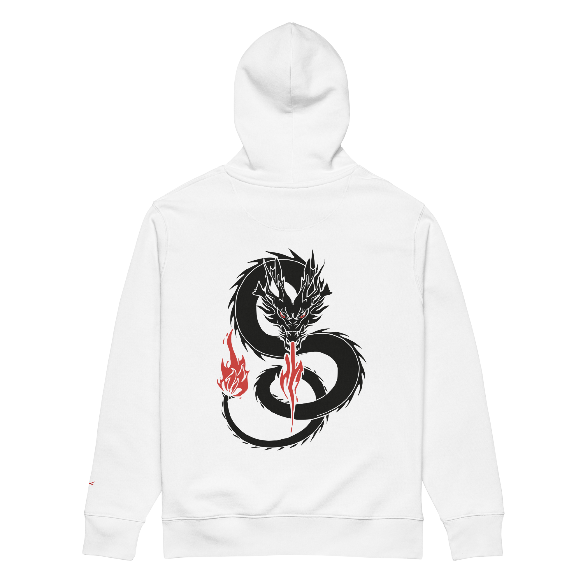 Drache Hoodie Schwarz/Weiß