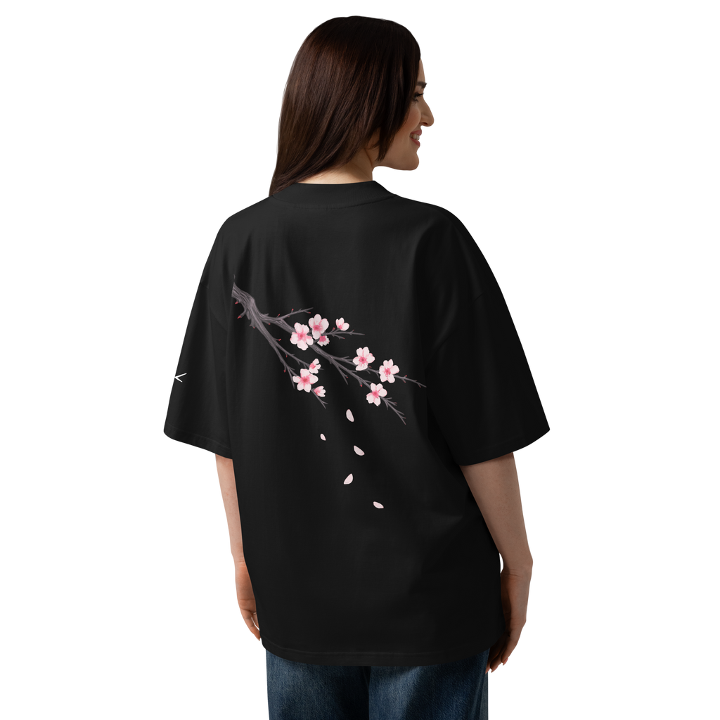 Sakura Shirt Backprint Schwarz/Navy
