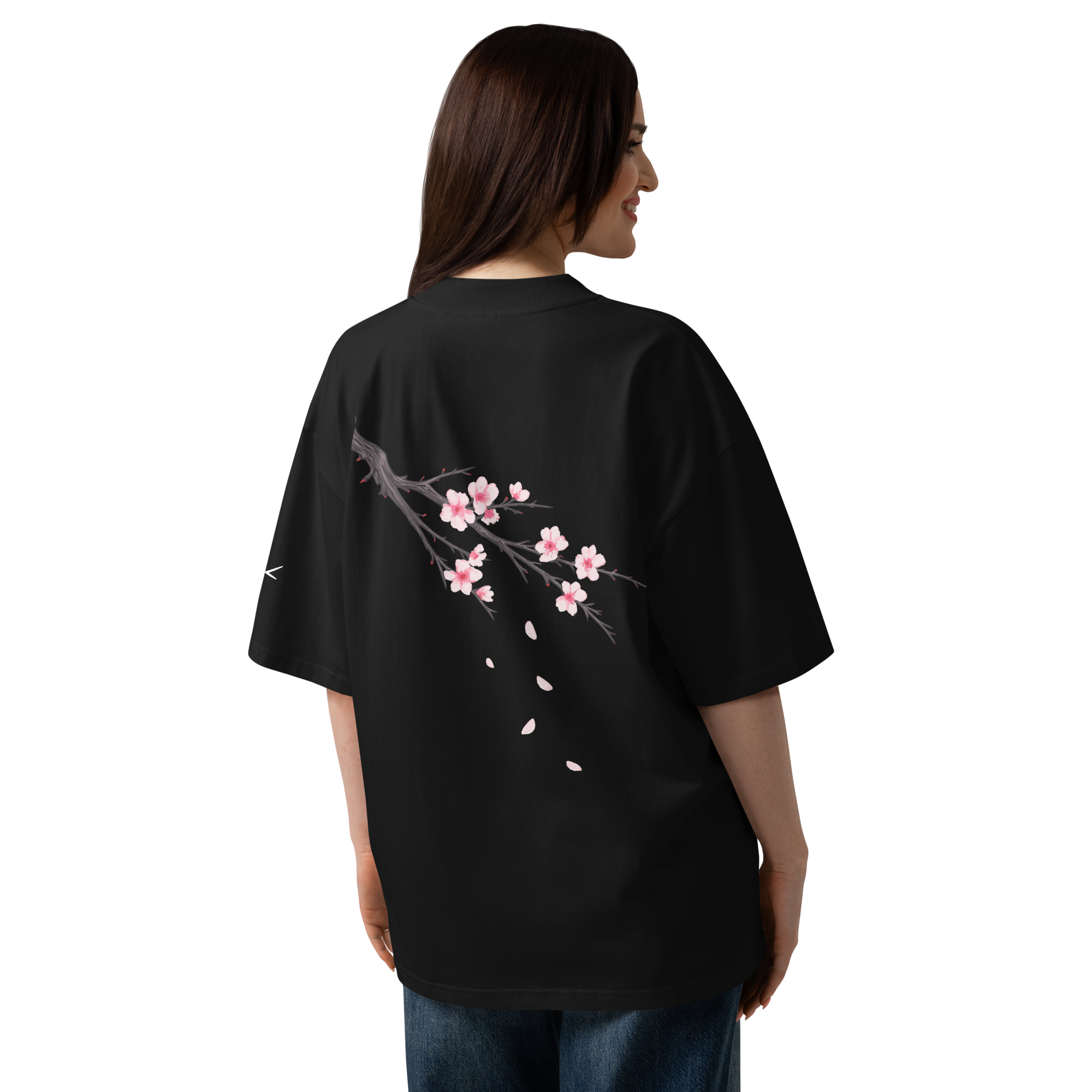 Sakura Shirt Backprint Schwarz/Navy