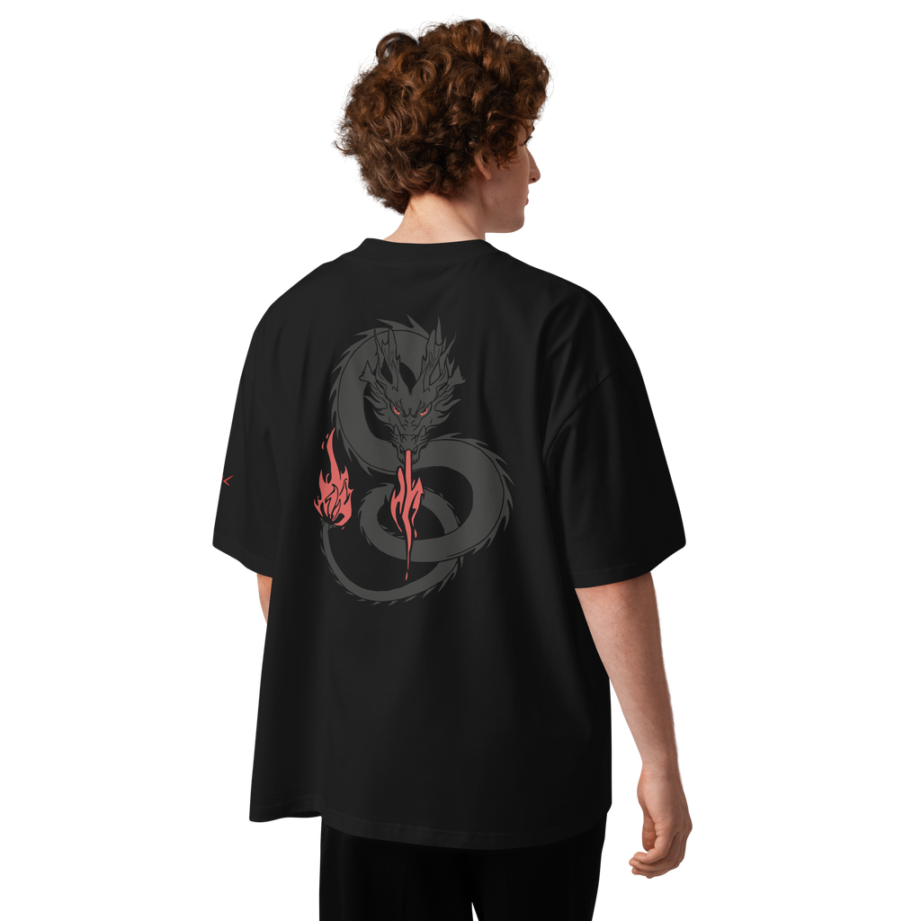 Drache Shirt Schwarz/Weiß