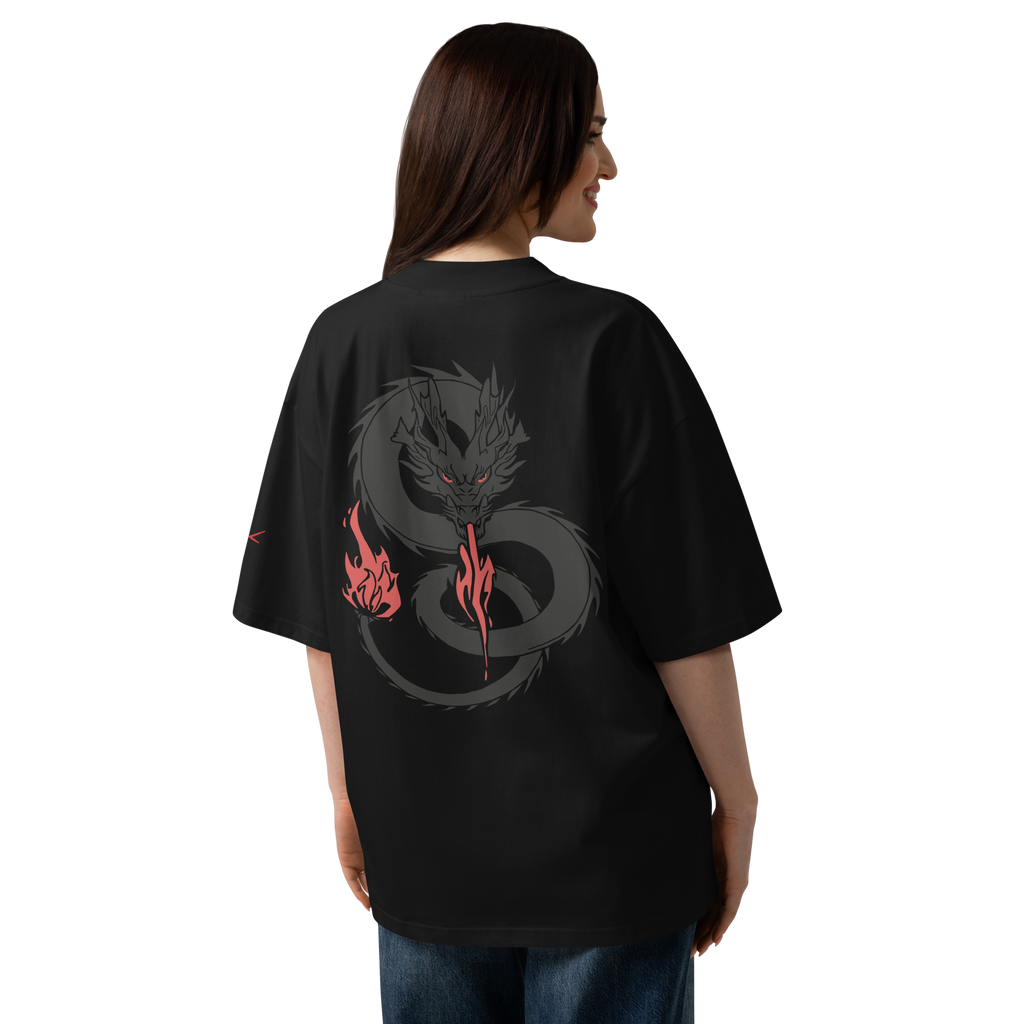 Drache Shirt Schwarz/Weiß