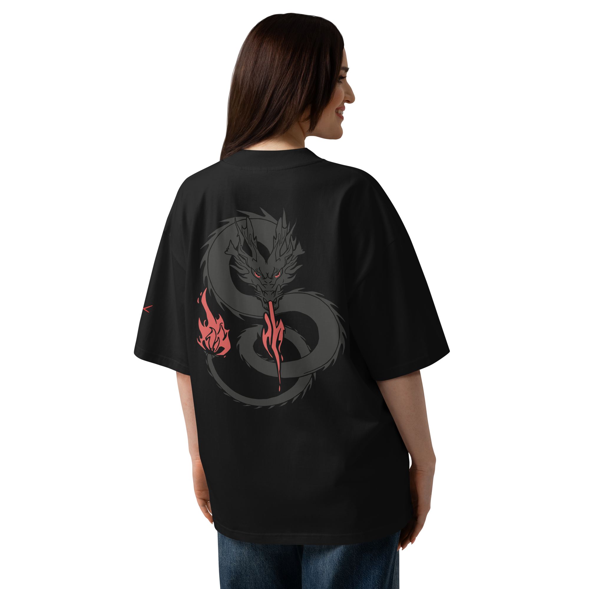 Drache Shirt Schwarz/Weiß