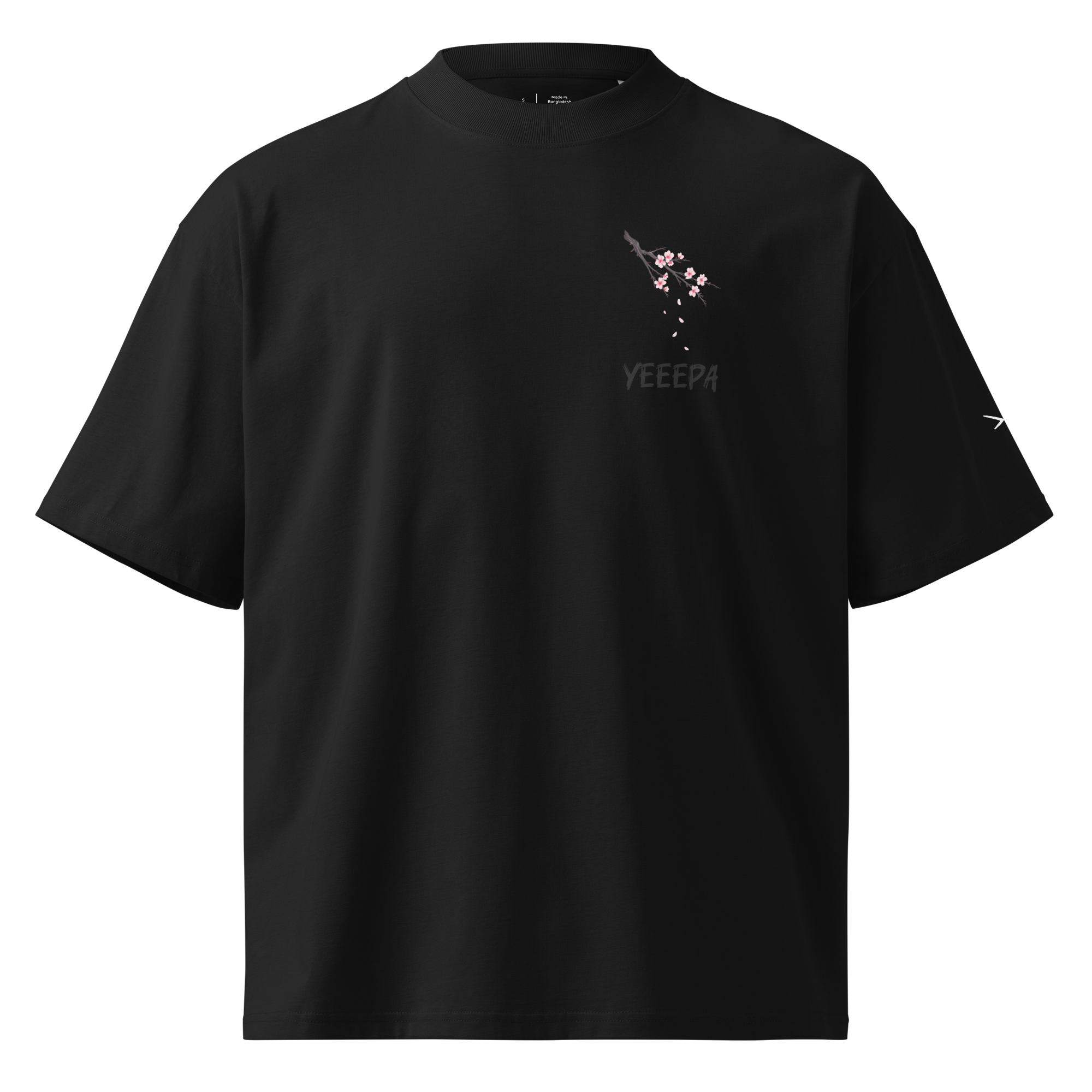 Sakura Shirt Brustprint Schwarz/Navy