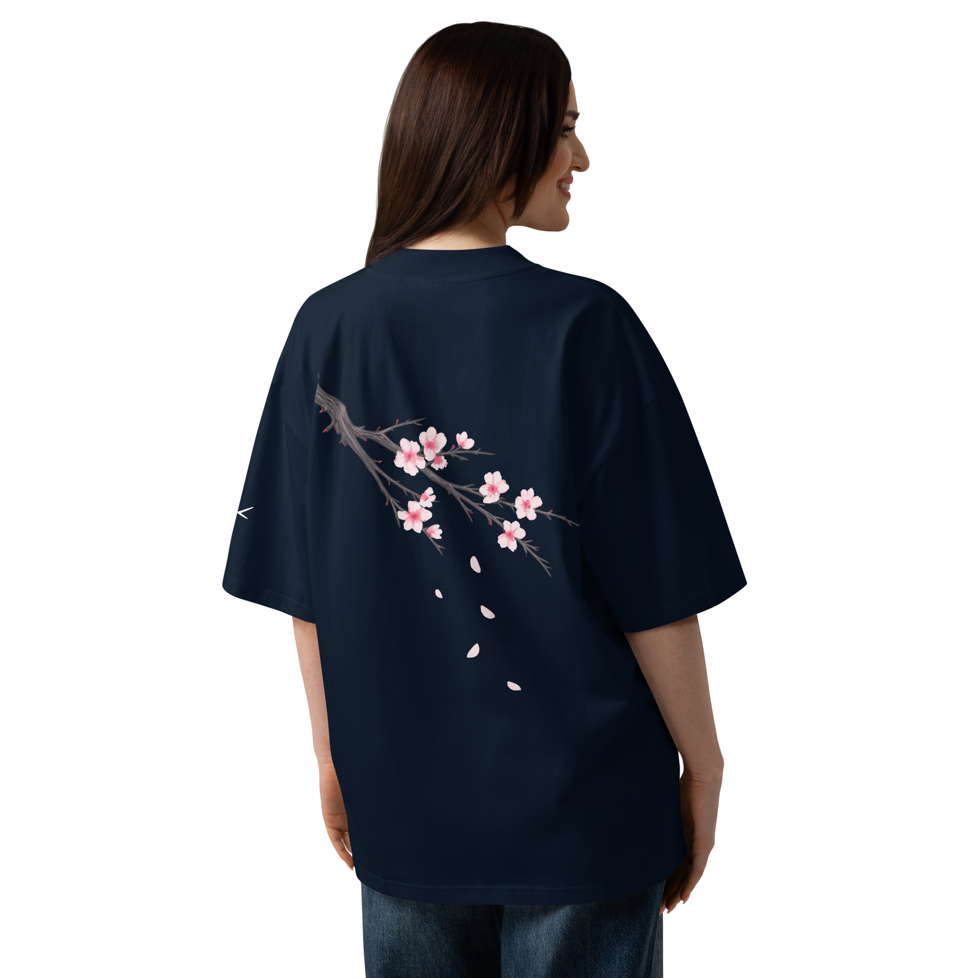 Sakura Shirt Backprint Schwarz/Navy