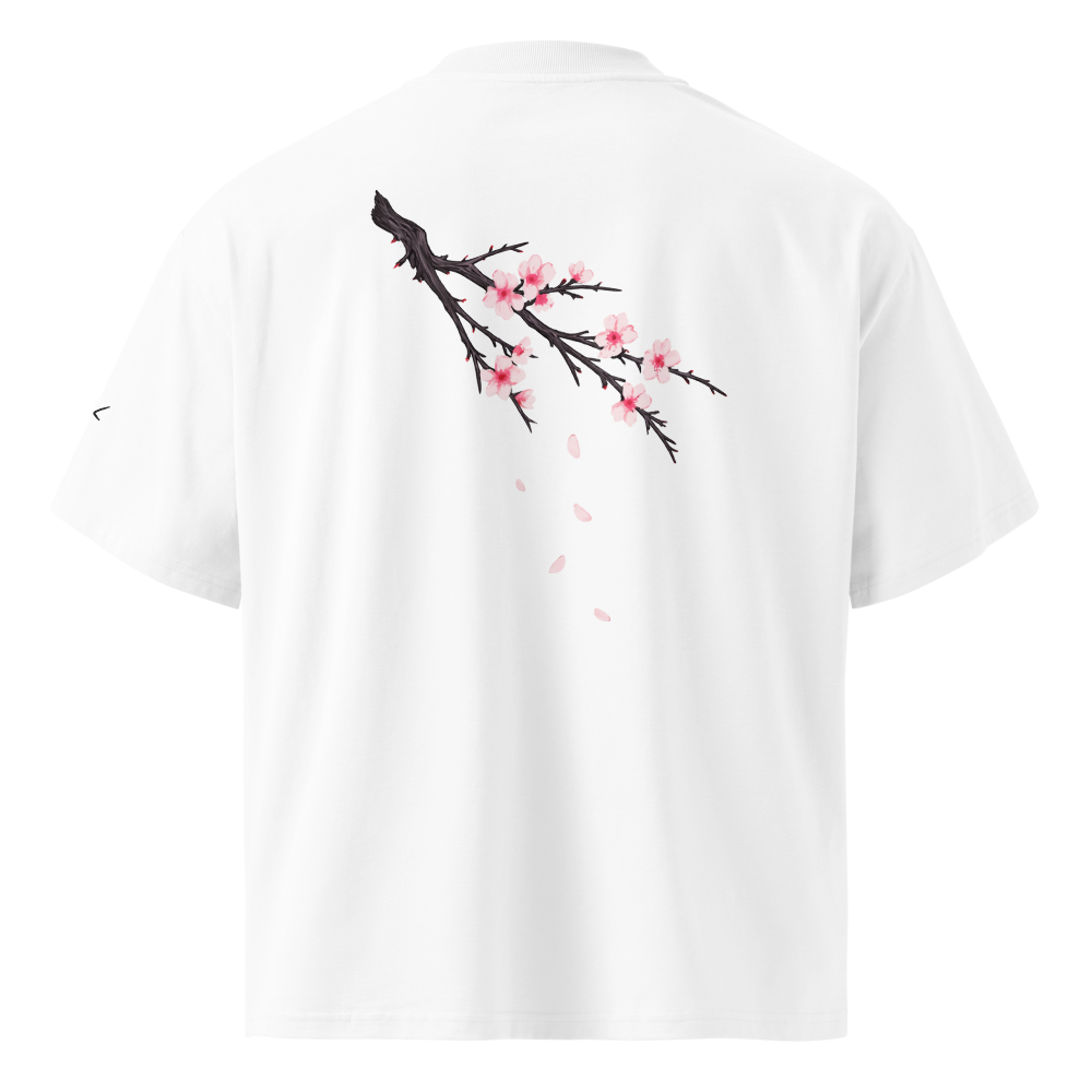 Sakura Shirt Backprint Stone/Weiß