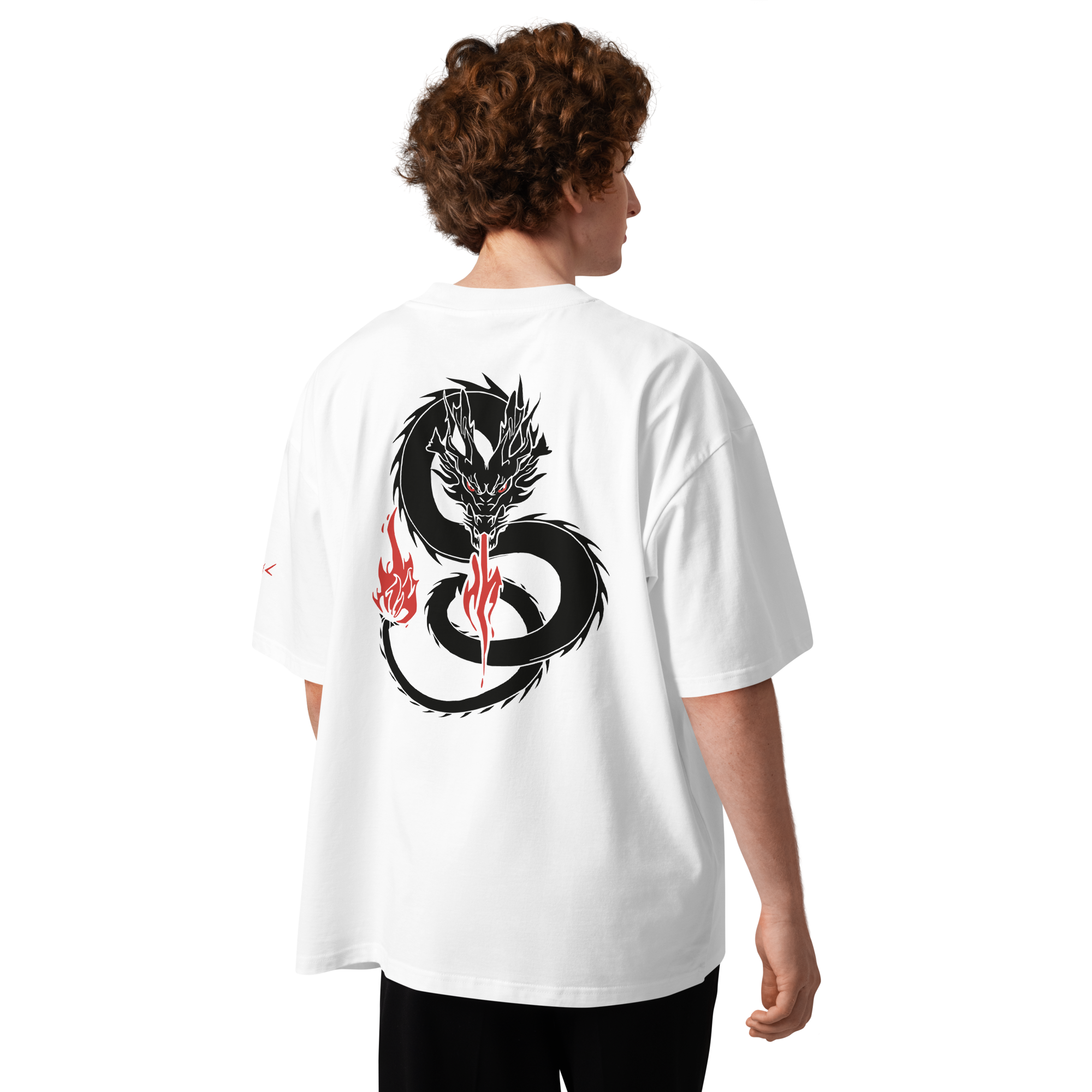 Drache Shirt Schwarz/Weiß