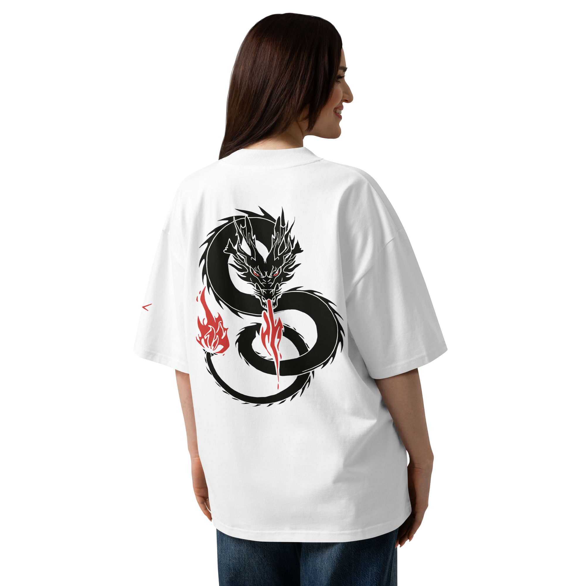 Drache Shirt Schwarz/Weiß